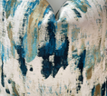 Load image into Gallery viewer, a close up of a blue and white pillow
