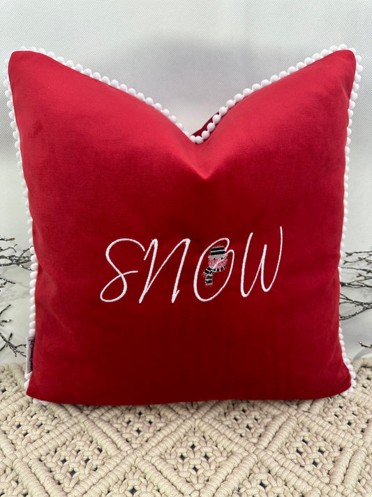 The Luxury Red Velvet Snow Cushion