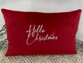 Load image into Gallery viewer, The Luxury Red Velvet Hello Christmas Cushion
