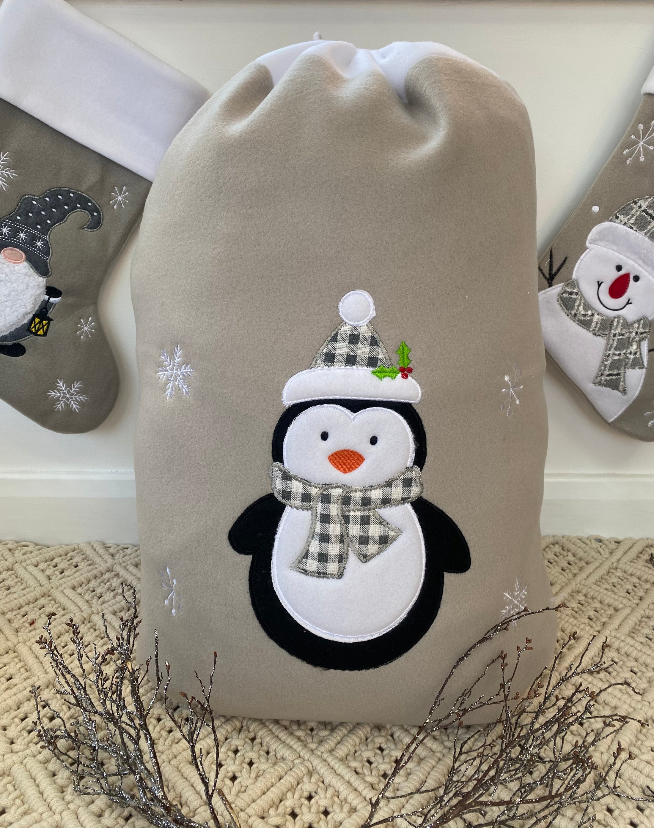 The Luxury Personalised Christmas Penguin Sack