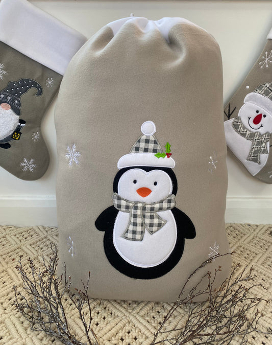 The Luxury Personalised Christmas Penguin Sack