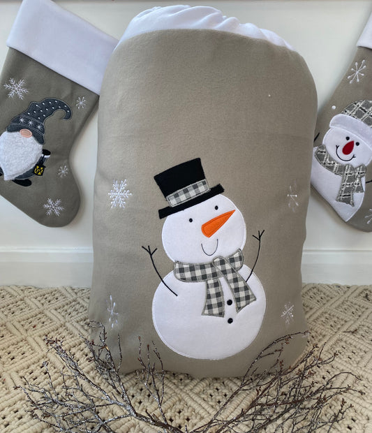 The Luxury Personalised Christmas Snowman Sack