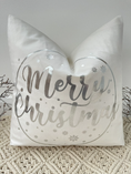 Load image into Gallery viewer, Merry Christmas Luxury Silver Grey Christmas Cushions
