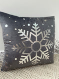 Load image into Gallery viewer, The Grey Snowflake Christmas Soft Velvet Cushion
