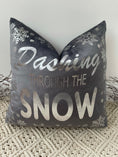 Load image into Gallery viewer, The Grey Dashing Through The Snow Christmas Soft Velvet Cushion

