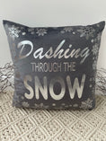 Load image into Gallery viewer, The Grey Dashing Through The Snow Christmas Soft Velvet Cushion
