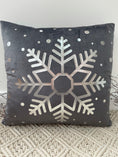 Load image into Gallery viewer, The Grey Snowflake Christmas Soft Velvet Cushion
