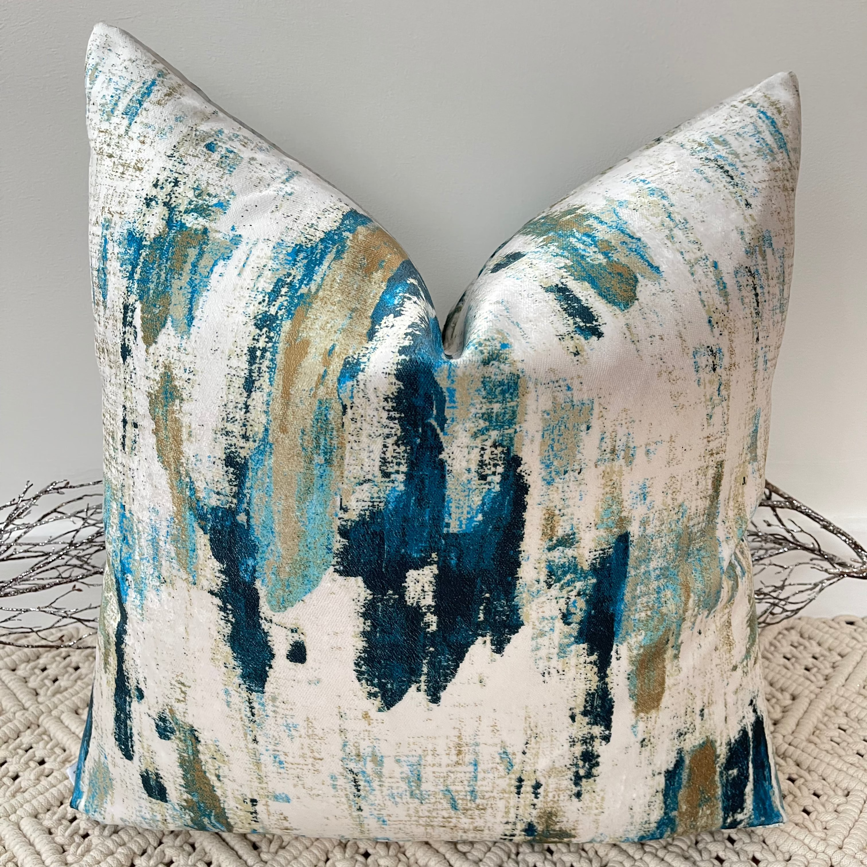 Turquoise and 2024 gold cushions