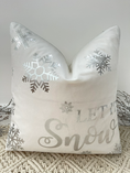 Load image into Gallery viewer, Let It Snow Luxury Silver Grey Christmas Cushions
