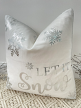 Load image into Gallery viewer, Let It Snow Luxury Silver Grey Christmas Cushions
