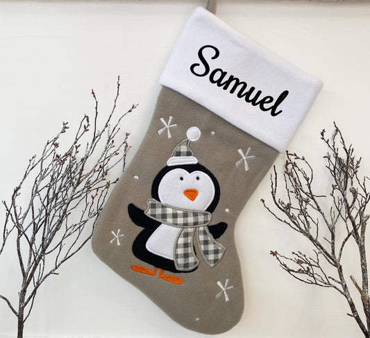 The Luxury Personalised Christmas Penguin Stocking