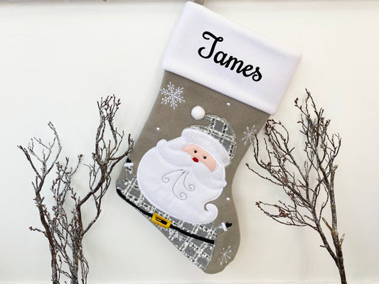 The Luxury Personalised Christmas Santa Stocking - grey