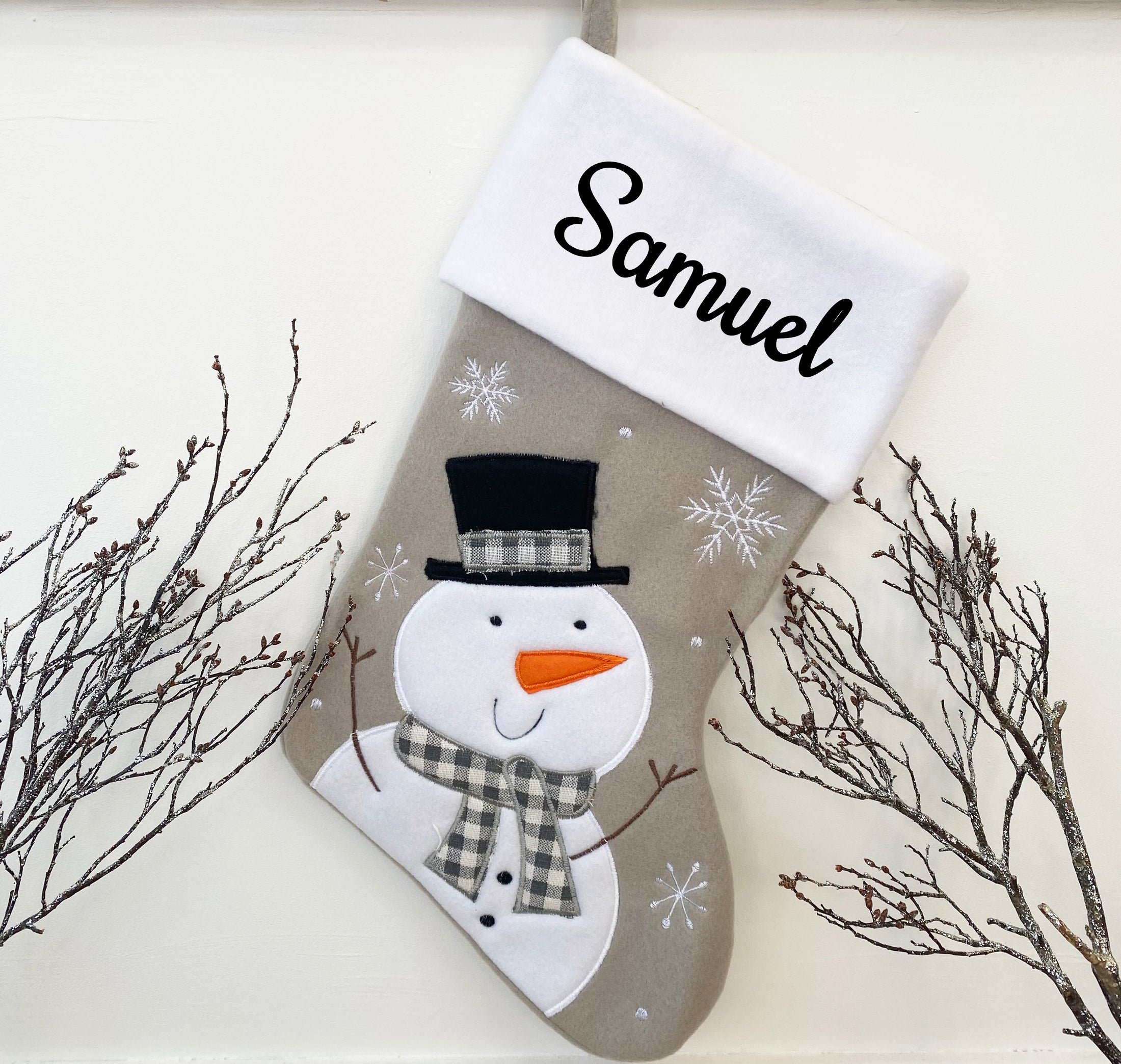 The Luxury Personalised Christmas Snowman Stocking