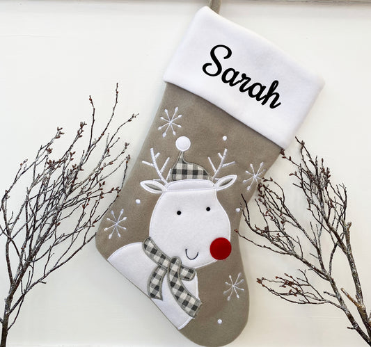 The Luxury Personalised Christmas Reindeer Stocking